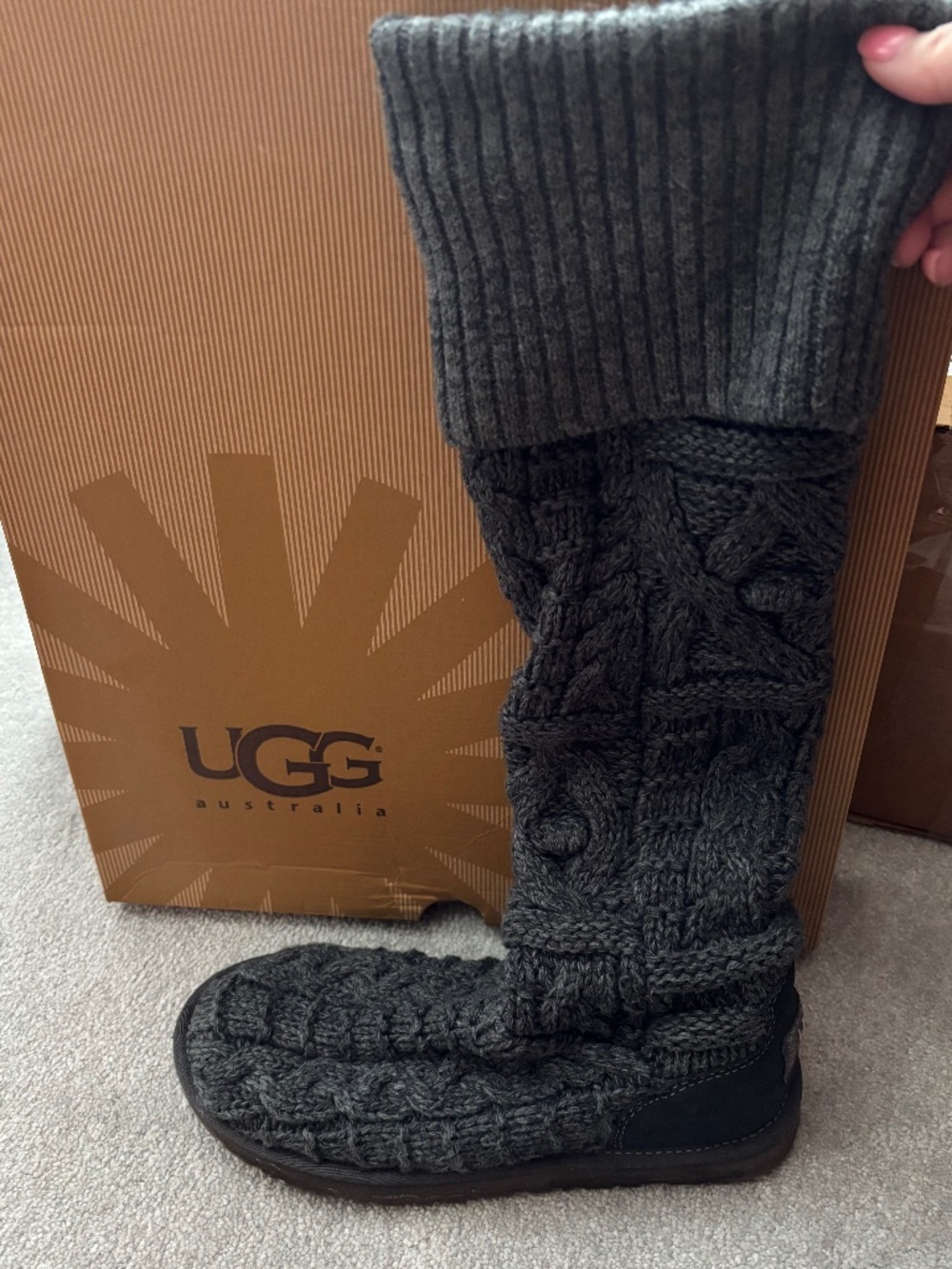 Gray Knit Uggs - Tall